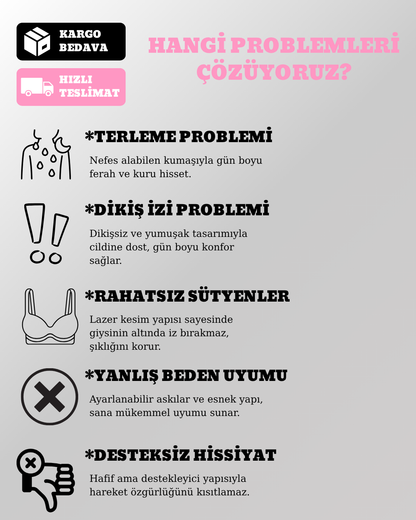 Velmessa™ Düğmeli Rahat ve Destekleyici Dantel Sütyen