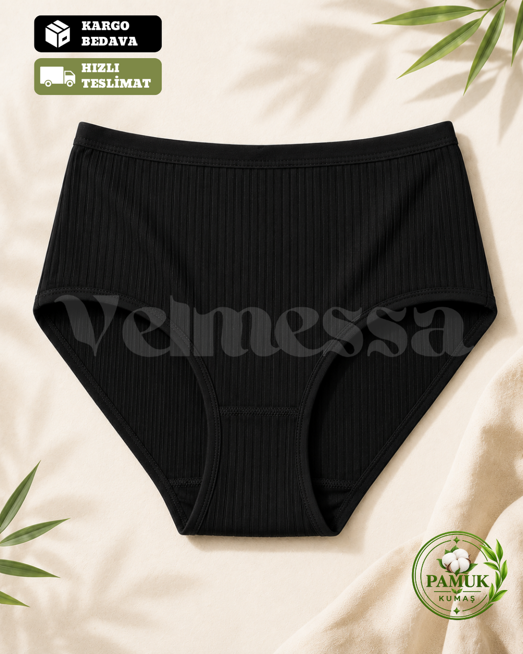 Velmessa™ Yüksek Bel Cilt Dostu Pamuk Külot